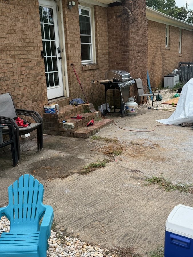 The same Spartanburg SC back patio cleared and swept after Hard Haul Junk Removal hauled the load away